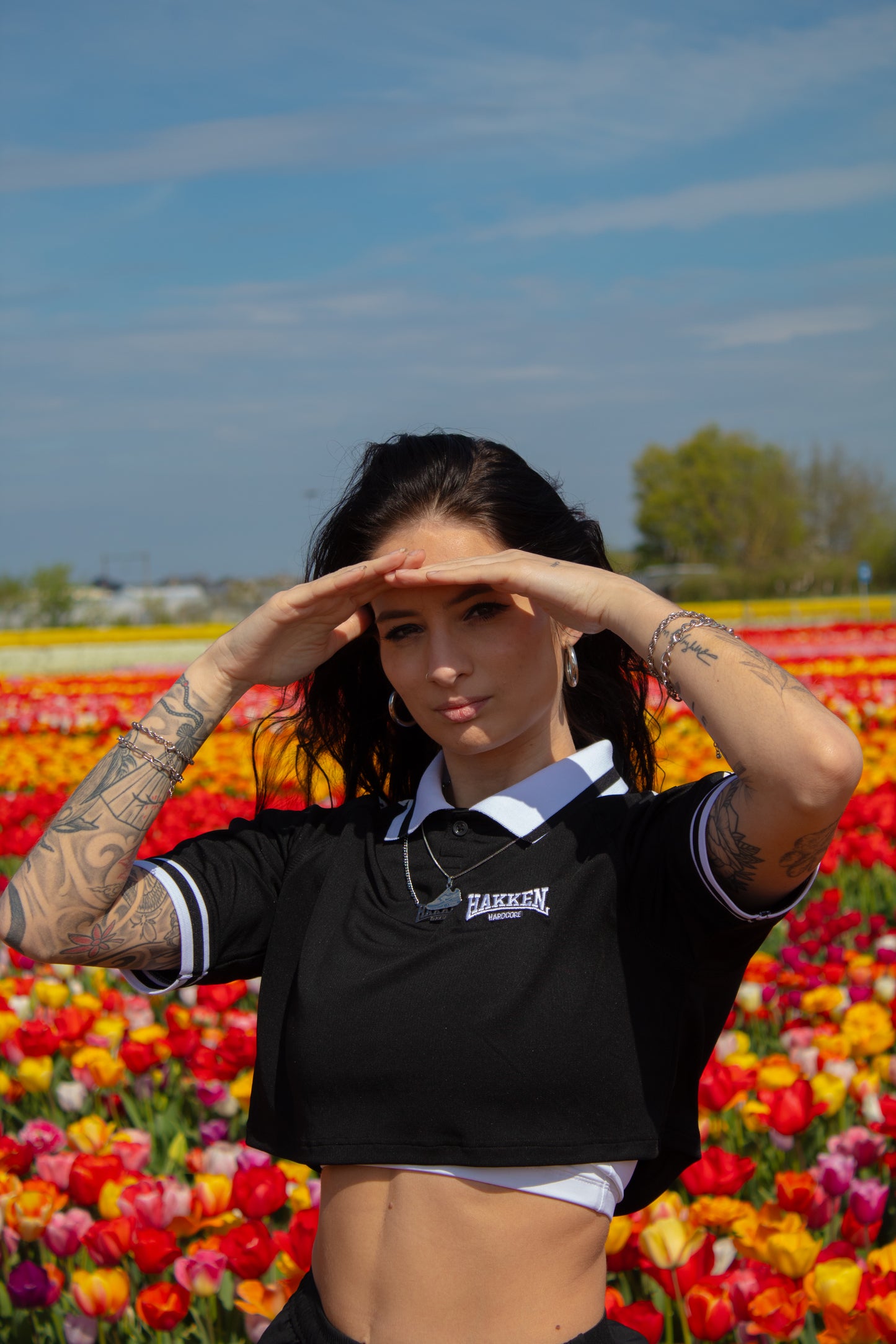 HAKKEN WOMAN POLOSHIRT CROP BK