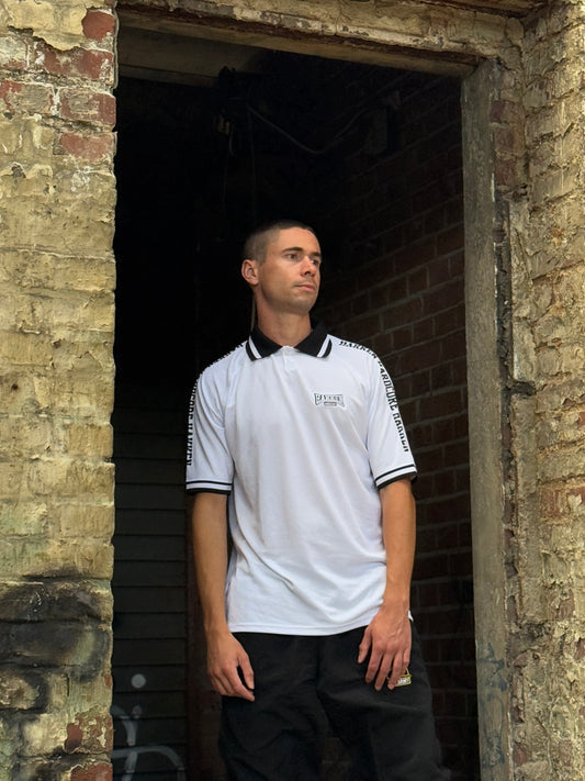 HAKKEN POLOSHIRT STRIPE WH