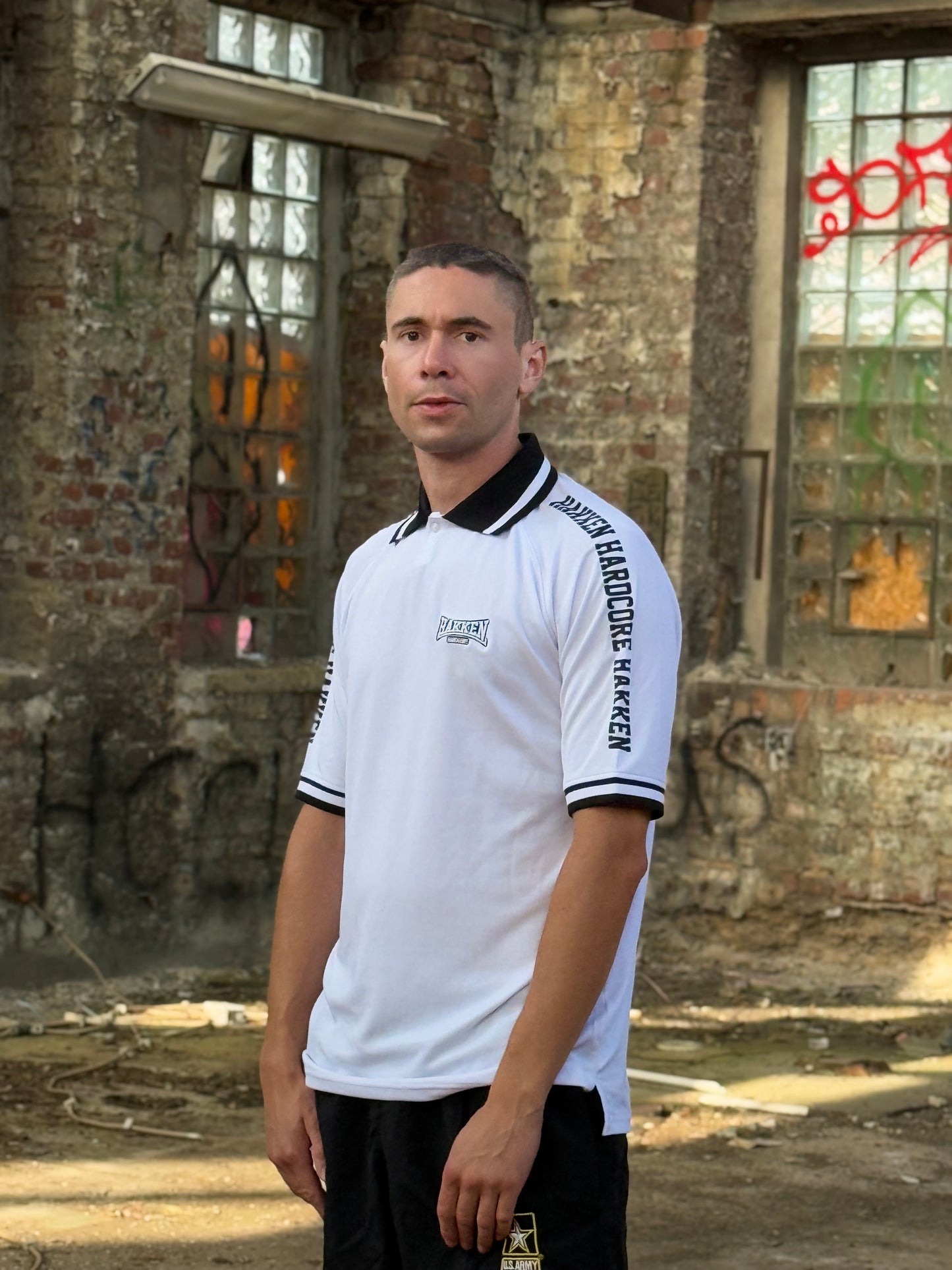 HAKKEN POLOSHIRT STRIPE WH