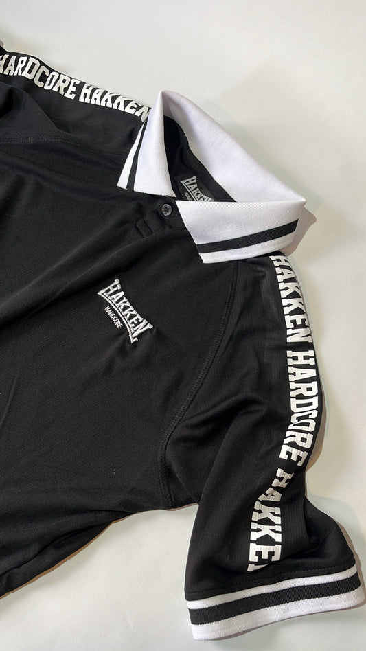 HAKKEN POLOSHIRT STRIPE ZWART