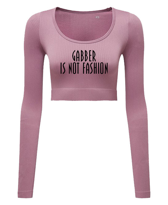 CROP TOP LANGE MOUW HAKKEN FASHION ROZE