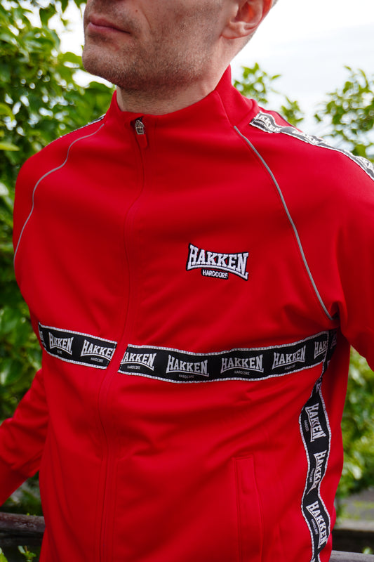 TRACKSUIT JACKET HAKKEN ZWART/WIT