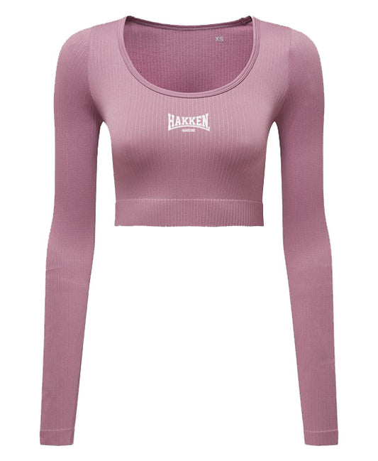 CROP TOP LANGE MOUW HAKKEN KLASSIEK ROZE
