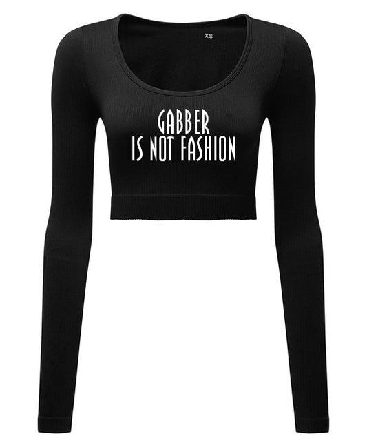 CROP TOP LANGE MOUW HAKKEN FASHION BK